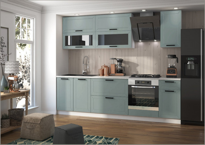 Кухня МДФ 2600 Монако (Шарли бриз, Белый)