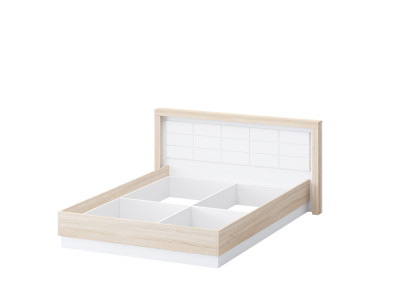 Астра Кровать 140 с настилом ЛДСП, Белый софтач/Сонома