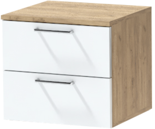 Тумба-6 прикроватная подвесная "Иннэс-7", Крафт золотой/Белый глянец