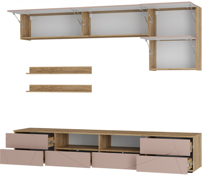 Гостиная Камелия ГС-01, Крафт, Шарли пинк