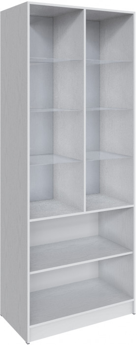 Шкаф Мадрид (0,9) с 2 витринами, Белый/Ателье светлое