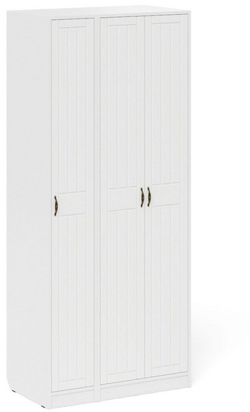 Прихожая П-6-500 Шкаф + Пенал, цвет белая шагрень/фасады МДФ белое дерево фрезеровка прованс, ШхГхВ 90х50х210 см., универсальная сборка