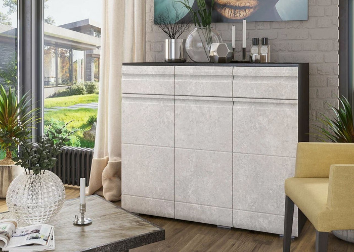 мс для гостиной Бруклин КМ-01 венге/бетон белый