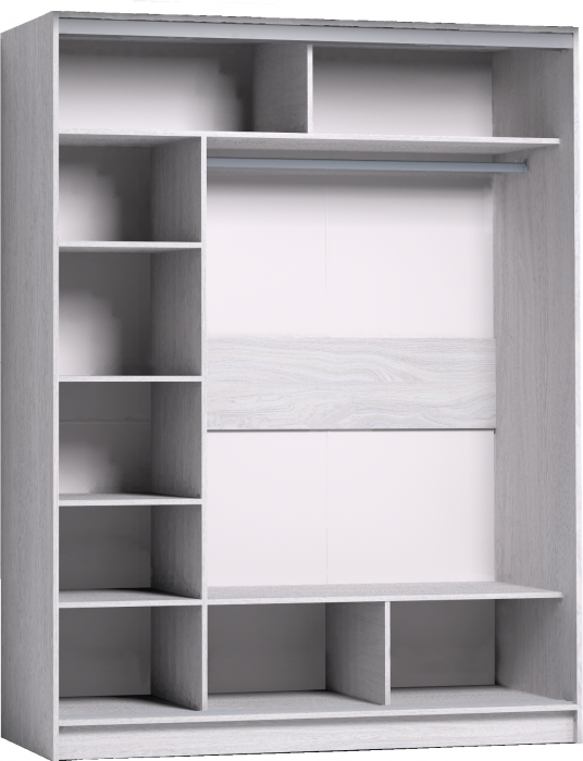 Шкаф-купе с зеркалом Стрике 1600 Ясень Анкор светлый