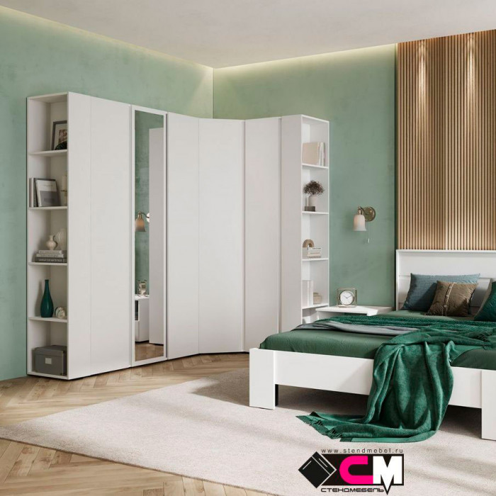 Хелен ШК 04 Шкаф угловой (0,748х2,100х0,748) белый/дуб крафт золото