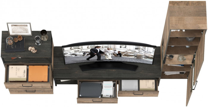 Трувор Гостиная 024, дуб гранж песочный/интра