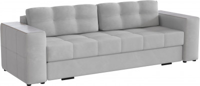 Диван раскладной Нави, светло-серый/мдф холст белый