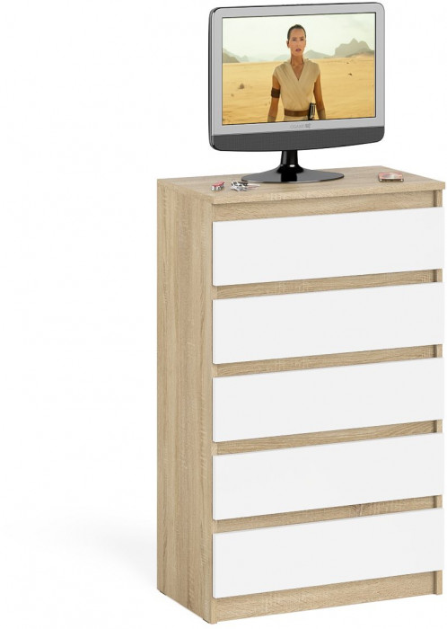 Мори Комод МК700.5, дуб сонома/белый