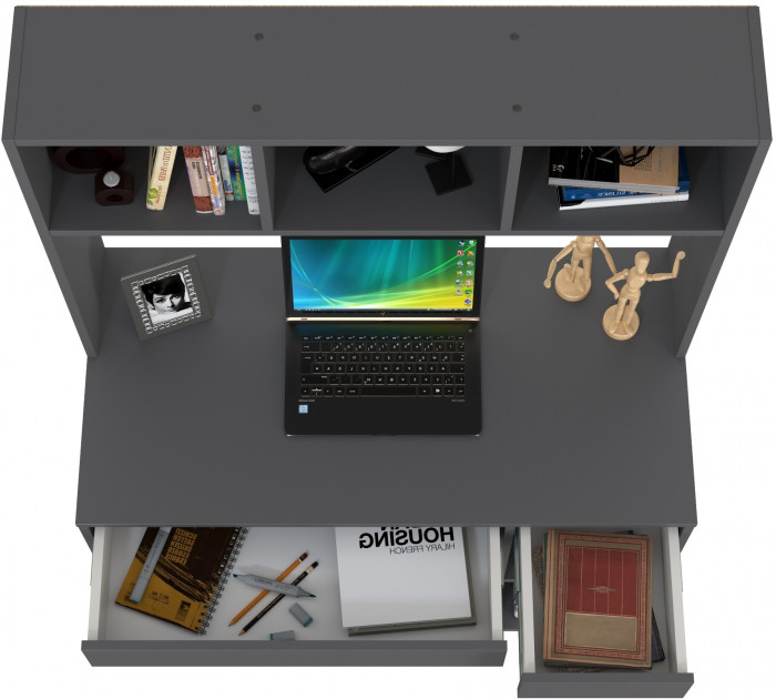 Стол компьютерный Комфорт 12.77F, цвет тёмно-серый, ШхГхВ 100х49,8х147 см., универсальная сборка