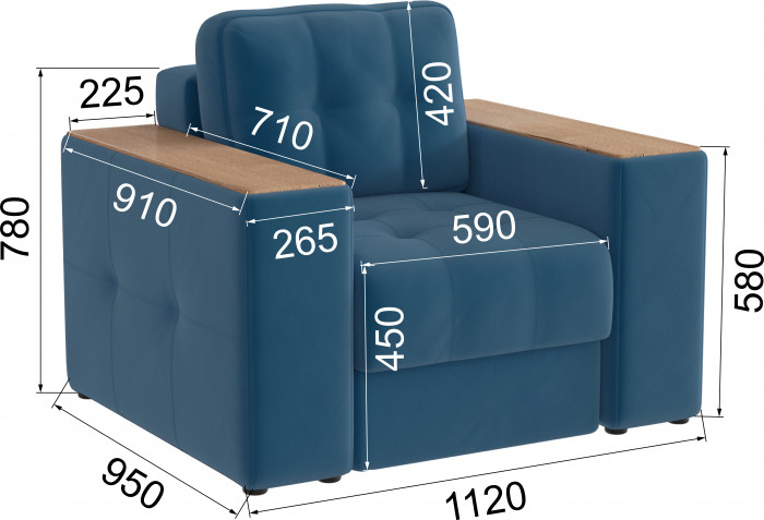 Кресло Виконт, Атлантида/Дуб канадский МДФ