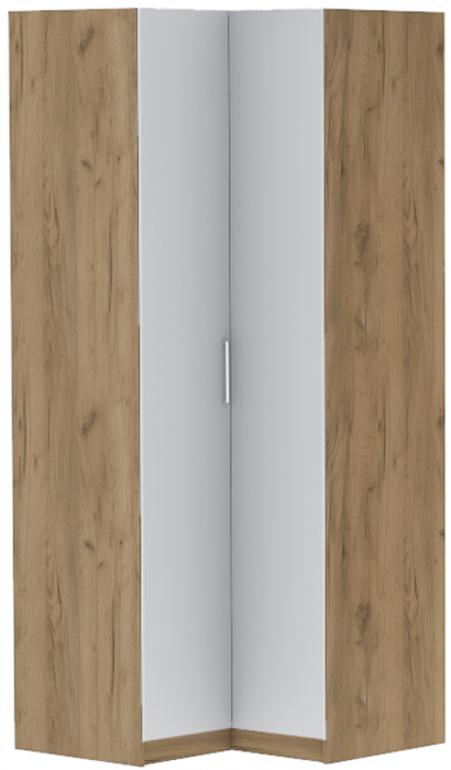 Шкаф угловой "Иннэс-7" - Крафт золотой/Белый