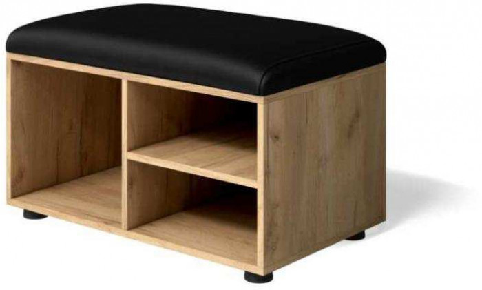 Тумба Мини-Лайт МЛ-5 дуб крафт/ателье/черный к/з