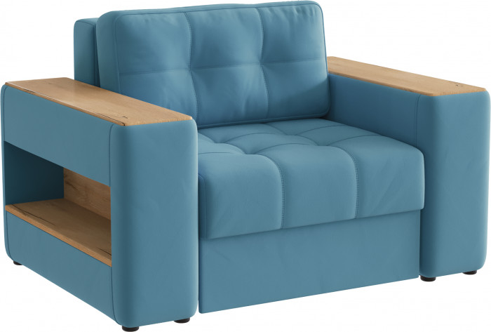 Кресло-кровать "Доро", Светло-голубой/МДФ дуб канадский