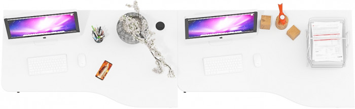 Два стола письменных С-МД-1-04, цвет венге/белый шагрень, ШхГхВ 260х75х74 см., универсальная сборка