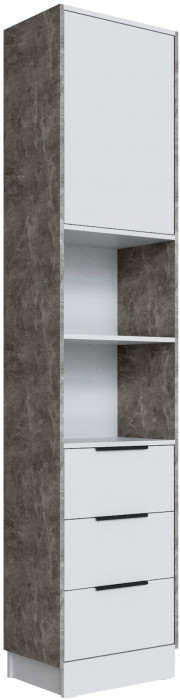 Шкаф Мадрид торцевой (0,35) с 3 ящ., Белый/Ателье светлое