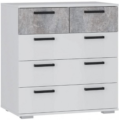 Комод "Стандарт №5" НЕВ (800х828х460) белый/цемент светлый