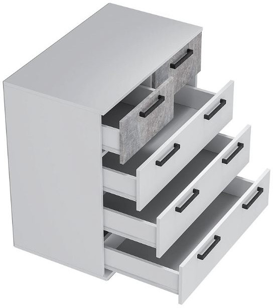 Комод "Стандарт №5" НЕВ (800х828х460) белый/цемент светлый