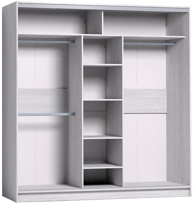 Шкаф-купе с зеркалом Стрике 2000  Ясень Анкор светлый