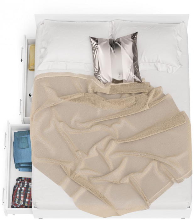 Мори Кровать с ящиками 1600, белый