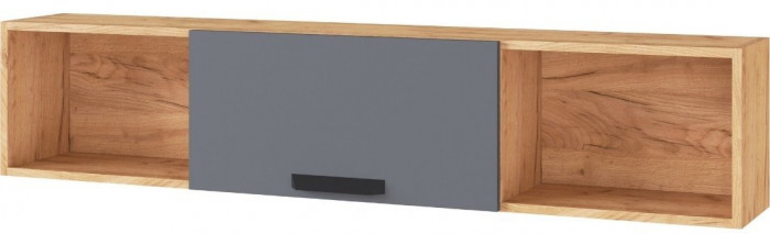 Квартет-13 Полка навесная 1450 дуб крафт золотой/графит серый