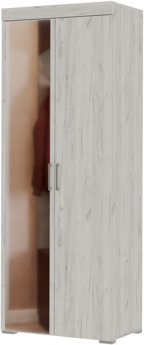 Гранд шкаф двухстворчатый комбинированный  (0.800х2,120х0,480) дуб крафт белый