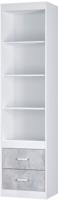"Паскаль" шкаф открытый (534х2100х402) белый/цемент светлый