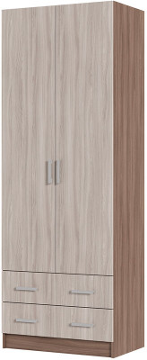 Дуэт шкаф 2-х ств (800*2200*500 мм) ясень шимо темный/ясень шимо светлый