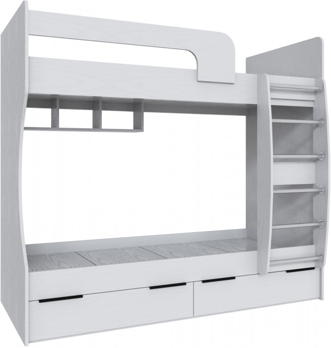 Кровать Мадрид (0,8) двухярусная, Белый