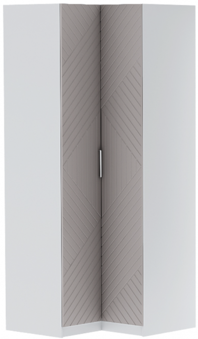 Шкаф угловой "Иннэс-7" - Белый/Грэй софт