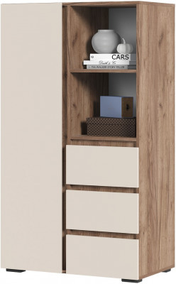 Хелен ШК 03 Шкаф (0,802х1,414х0,460) кашемир/дуб крафт табачный