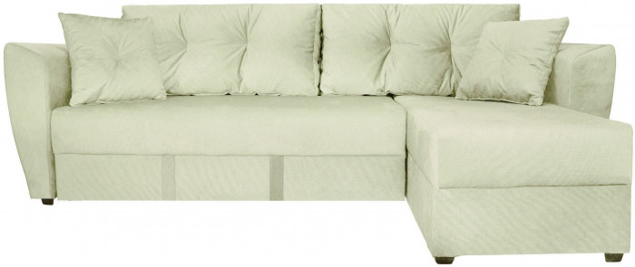 Диван-еврокнижка угловой Амстердам Люкс, 150х200, велюр бежевый